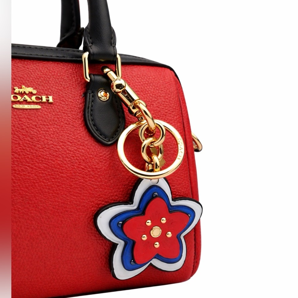 🇺🇸 Coach Wildflower Cluster Bag Charm in Colorblock